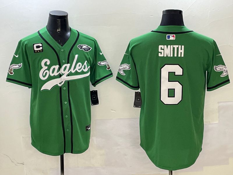 Men Philadelphia Eagles 6 Smith Green three generations Jointly Name 2025 Nike Limited NFL Jersey style 21